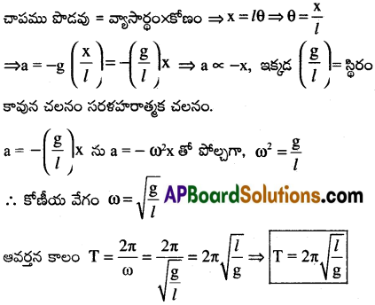 AP Inter 1st Year Physics Important Questions Chapter 8 డోలనాలు 13