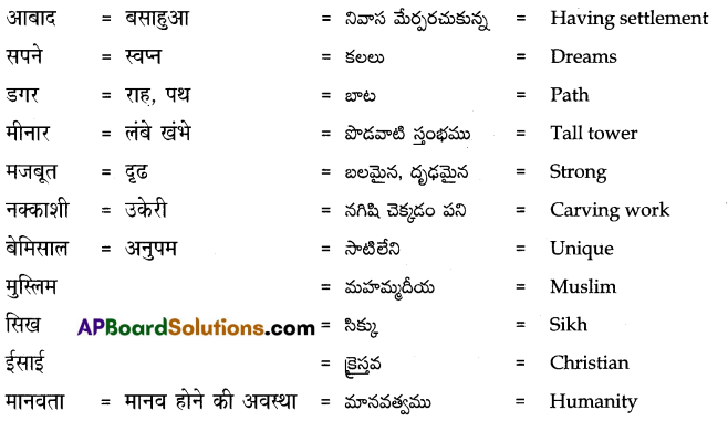 TS 7th Class Hindi Guide 7th Lesson चारमीनार 2